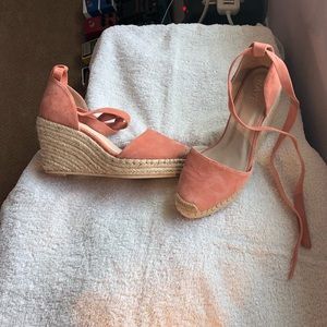 RAYE Dahlia Wedge ankle tie espadrilles